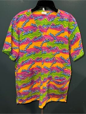 Nestle Laffy Taffy Swirl Print Smock in Pink, Orange & Green